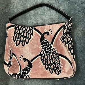 VELVET TAPESTRY PEACOCK BAG